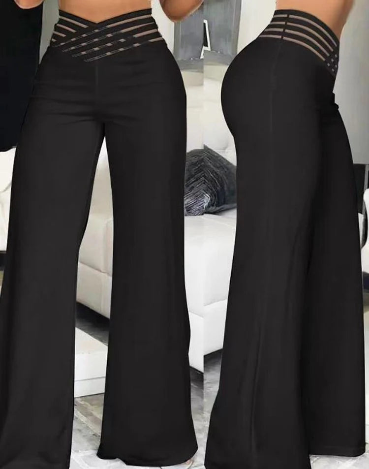 "Introducing our Solid High Waist Flared Pants"