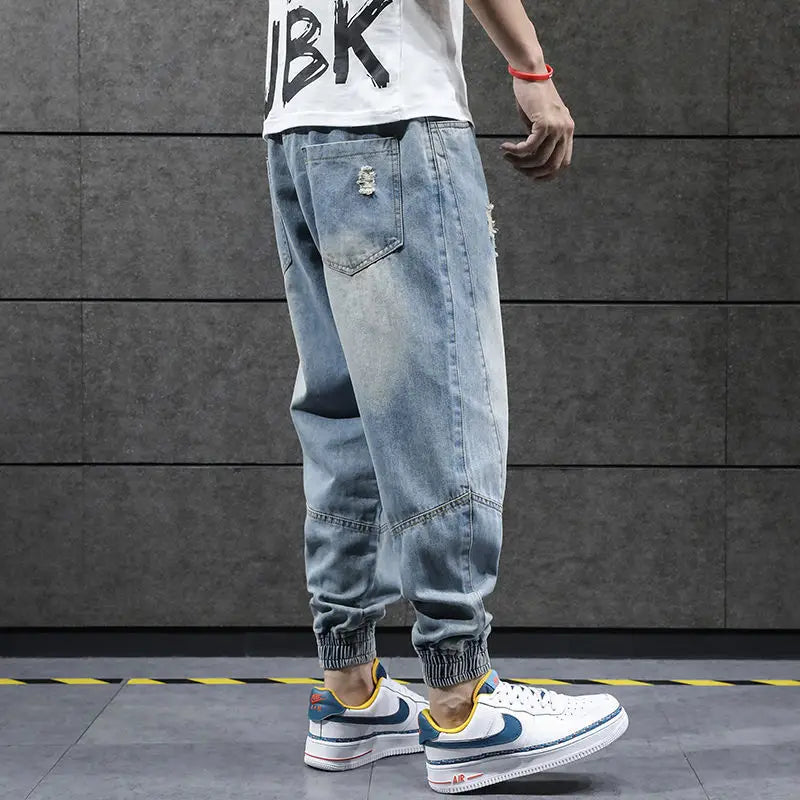 "Elevate your street wear game with our New Hip Hop Harem Jeans"