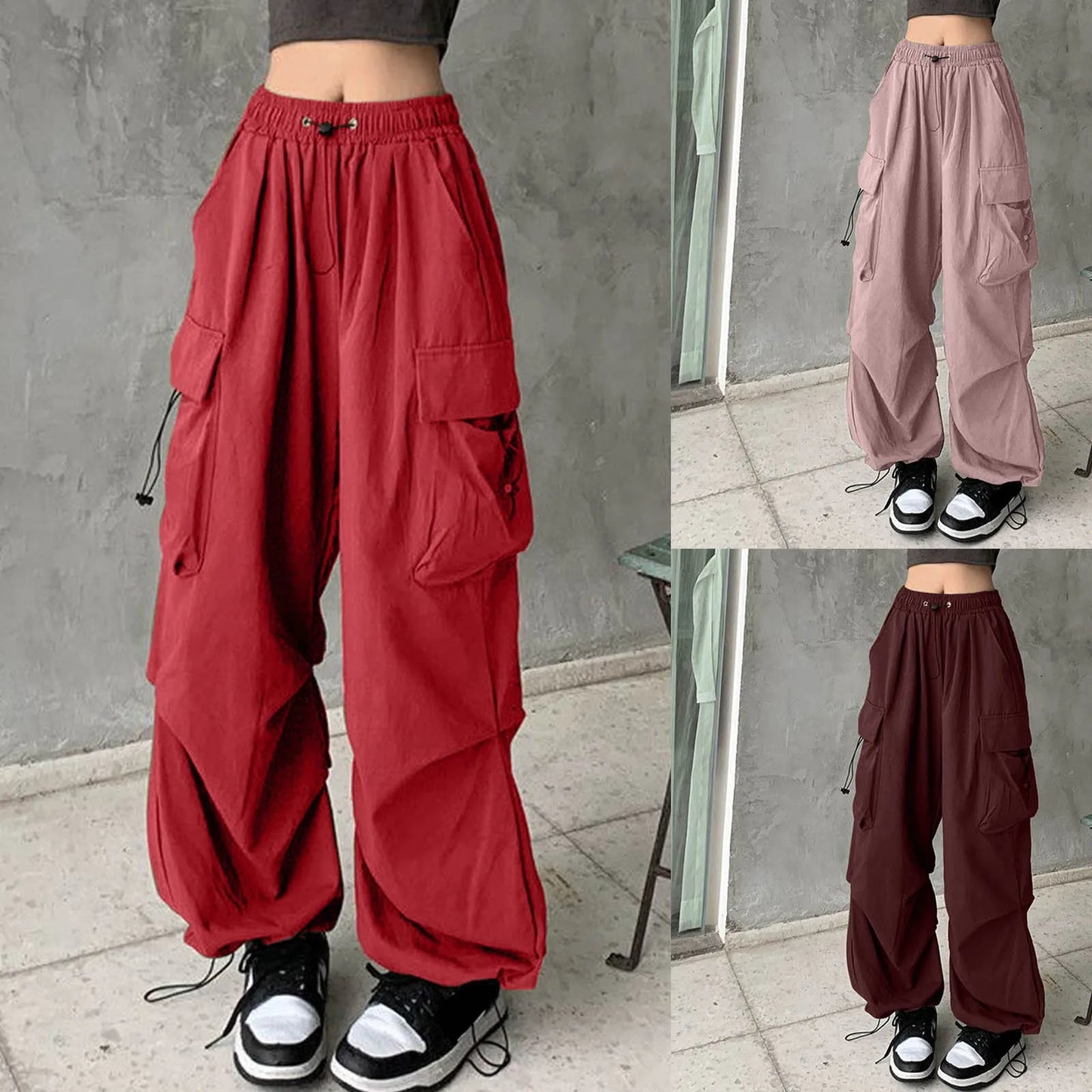 "Channel retro vibes with a modern twist in our Women’s Big Pockets Cargo Pants"