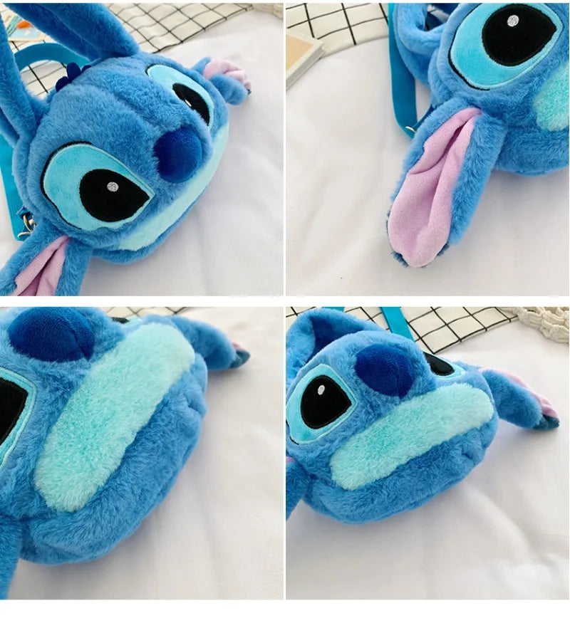 Disney Lilo & Stitch Kawaii Plush Messenger Bag - Soft Cartoon Handbag for Children