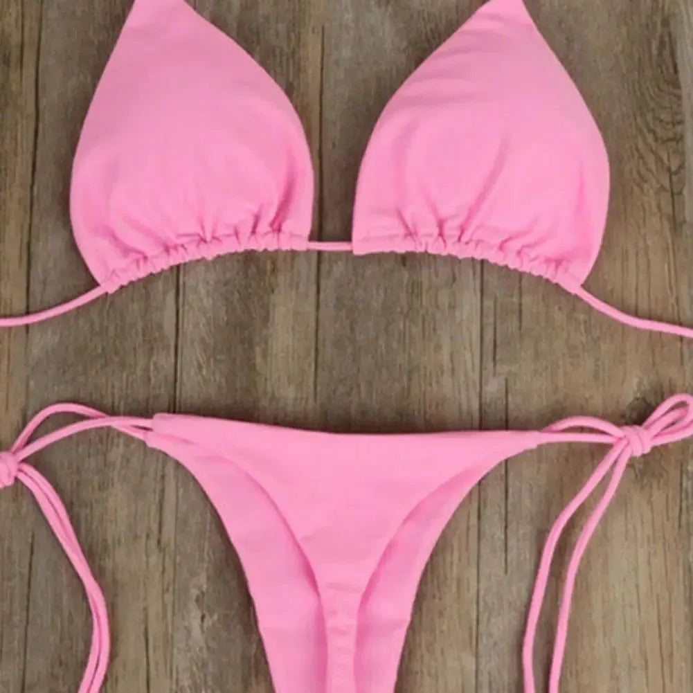 "Elevate your beachwear collection with our Women's Strapless Thong Bikini Set"