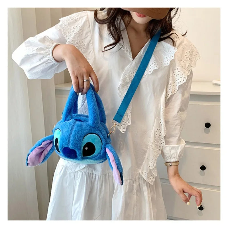 Disney Lilo & Stitch Kawaii Plush Messenger Bag - Soft Cartoon Handbag for Children