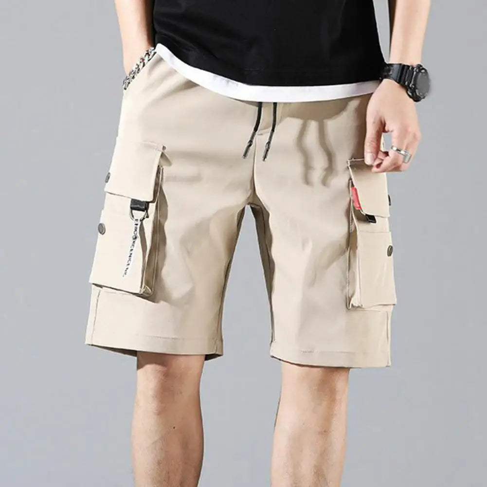 "Enhance your summer wardrobe with our Men's Solid Color Cargo Shorts"