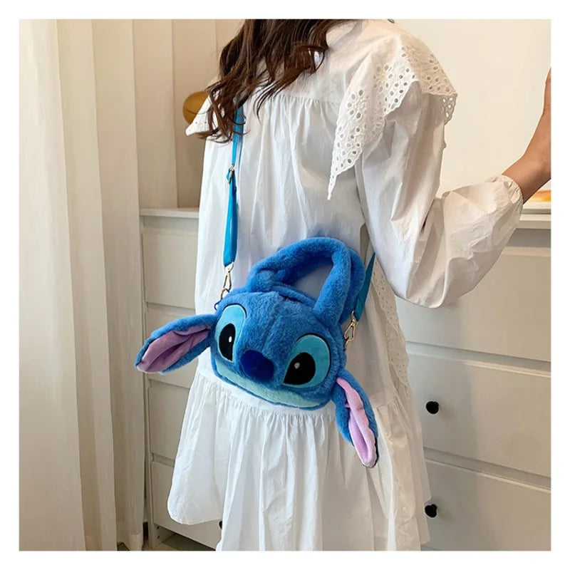 Disney Lilo & Stitch Kawaii Plush Messenger Bag - Soft Cartoon Handbag for Children