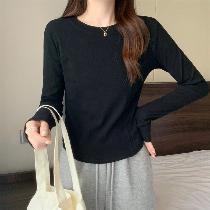 "Stay chic and cozy with our Women's Long Sleeve Winter T-Shirt"