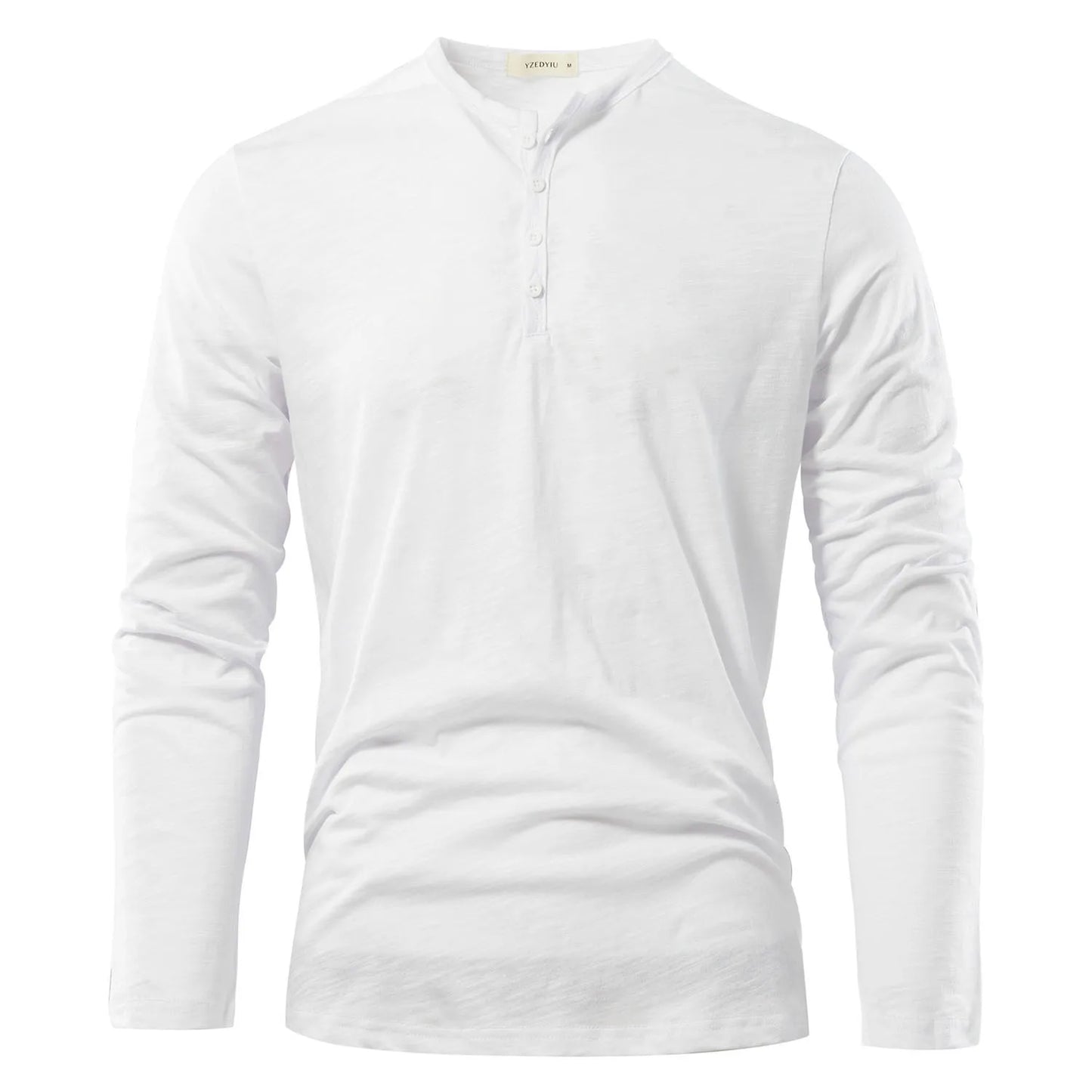 Classic Men's Henley Neck Long Sleeve T-Shirt - High Quality & Spring Casual