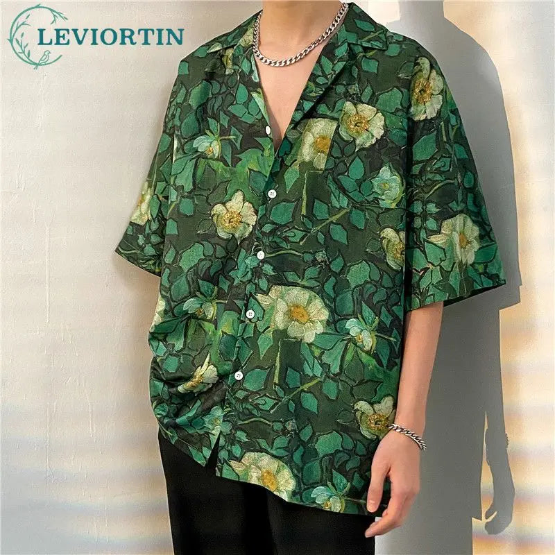 "Step up your summer style with our Men's High Street Hawaiian Shirt"