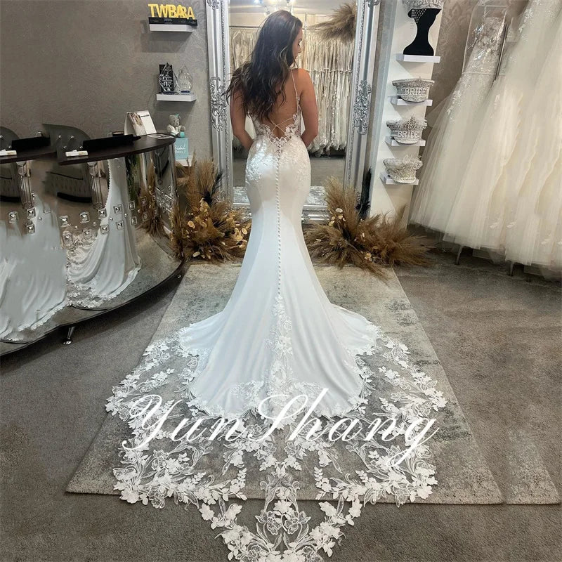 "Make your special day unforgettable with the Yunshang Luxury Mermaid Wedding Dress"