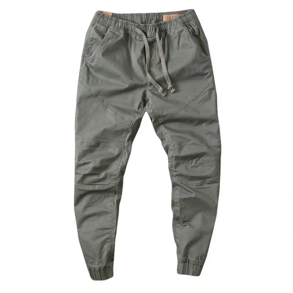 "Sporty Slim Fit Cargo Joggers: Stylish Men's Pure Color Pants"