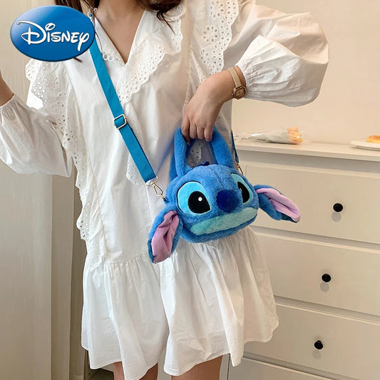 Disney Lilo & Stitch Kawaii Plush Messenger Bag - Soft Cartoon Handbag for Children