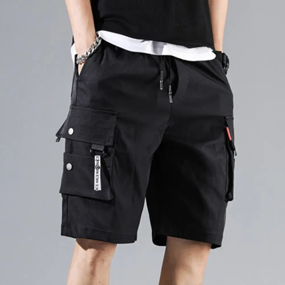 "Enhance your summer wardrobe with our Men's Solid Color Cargo Shorts"