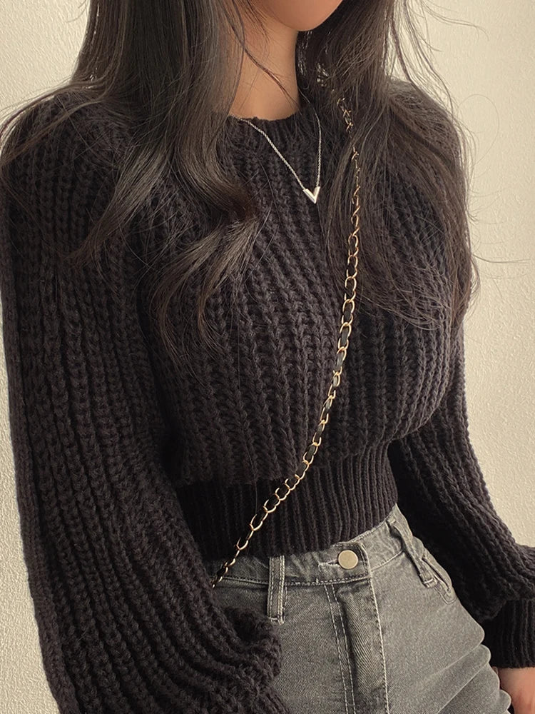 "Introducing our Loose Vintage Harajuku Lantern Sleeve Sweater for Women"