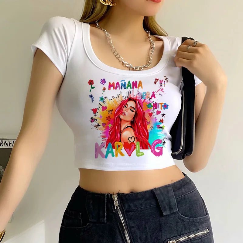 "Express your style with the Karol G ‘Mañana Será Bonito’ Crop Top"