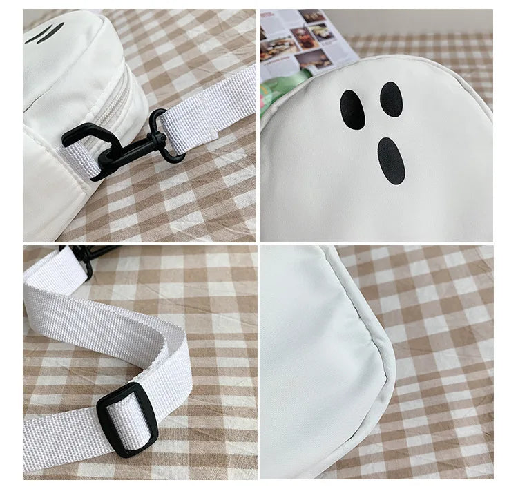 "Cute Ghost Canvas Shoulder Bag for Women"