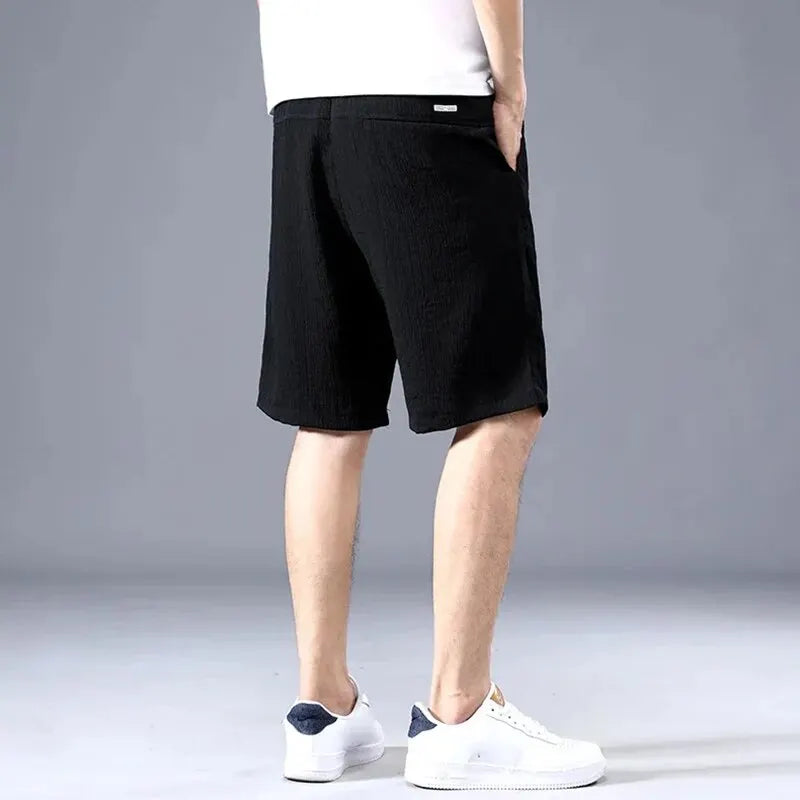 Men's Lace Silk Sports Shorts: Thin, Loose, Straight-Leg Cropped Pants