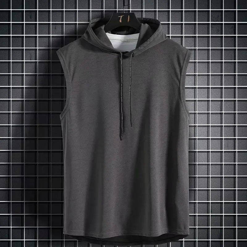 "Introducing our Men's Hooded Sleeveless Shirt"