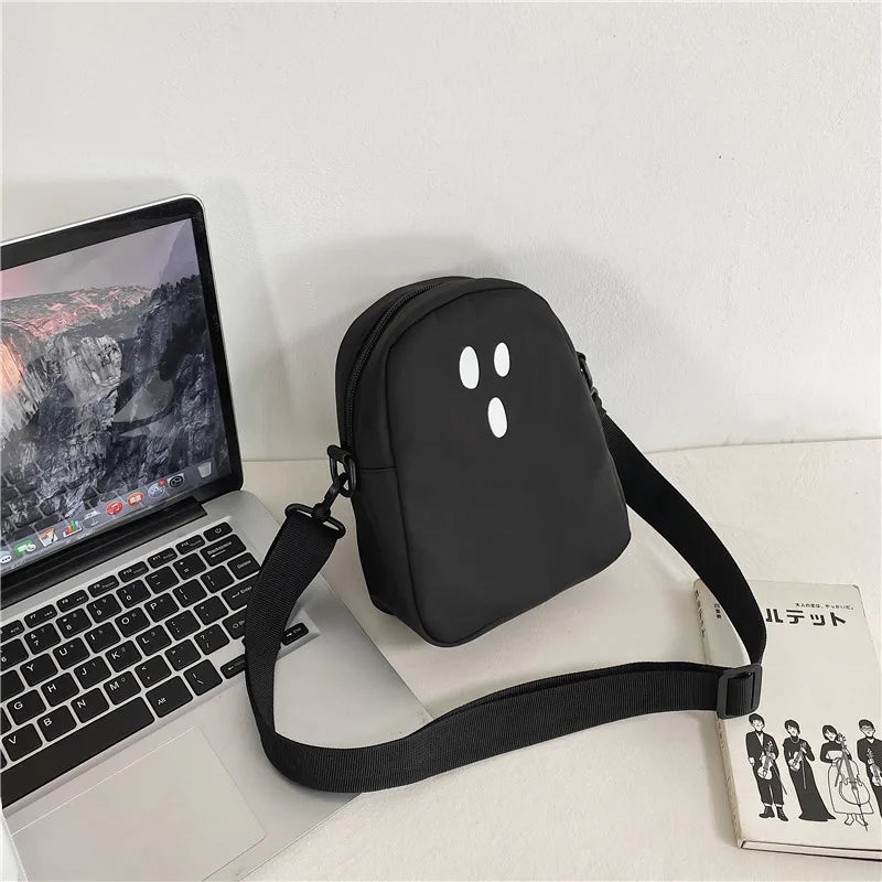 "Cute Ghost Canvas Shoulder Bag for Women"