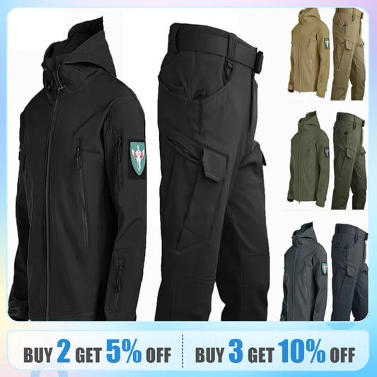 "Introducing our Outdoor Sharkskin Soft shell Rushing Jacket Suit for Men"