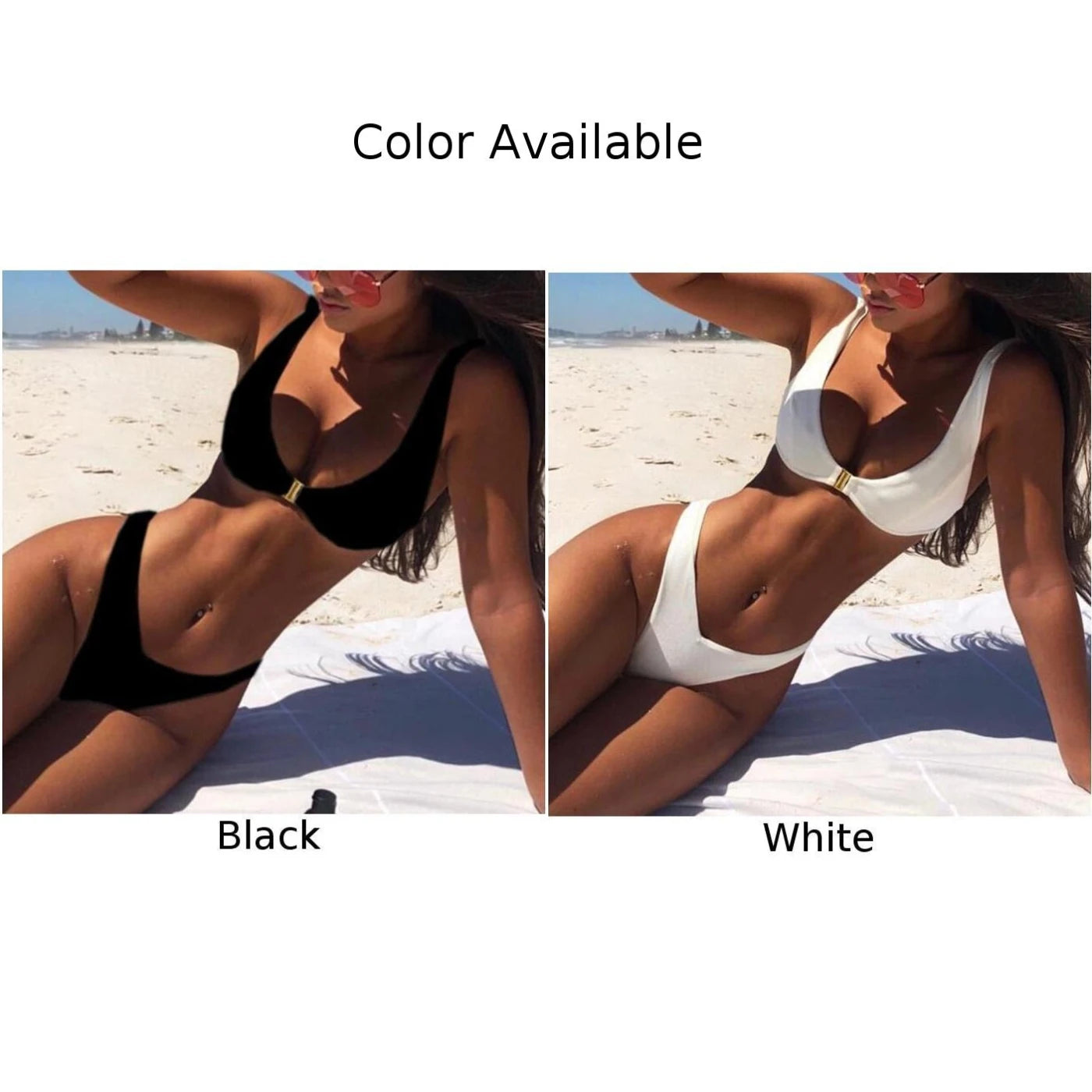 "Introducing our Women's V-Neck Bra Set, a chic and stylish two-piece bikini"