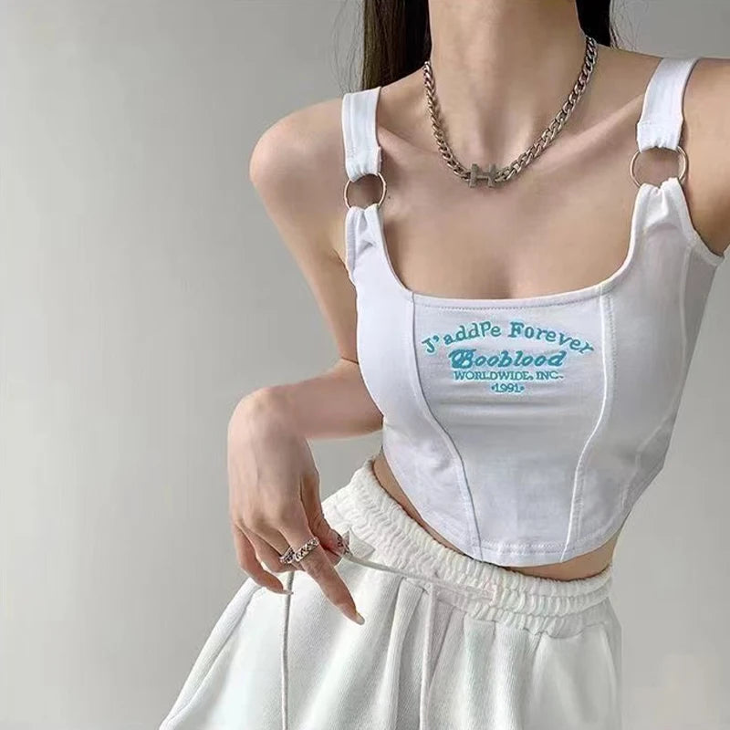 "Upgrade your summer wardrobe with our Women's Sexy Sleeveless Crop Top"