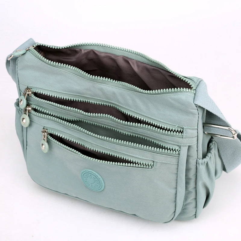 Waterproof Nylon Crossbody Messenger Bag for Women - Durable Ladies Handbag