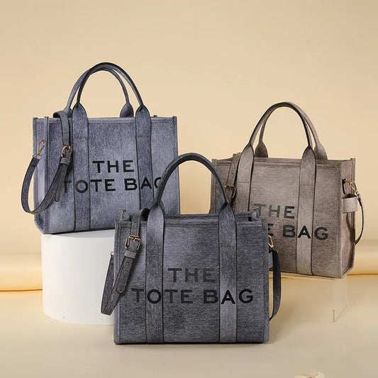 Fashion Gradient Color PU Denim Tote Bag - Versatile Women’s Shoulder and Crossbody Handbag