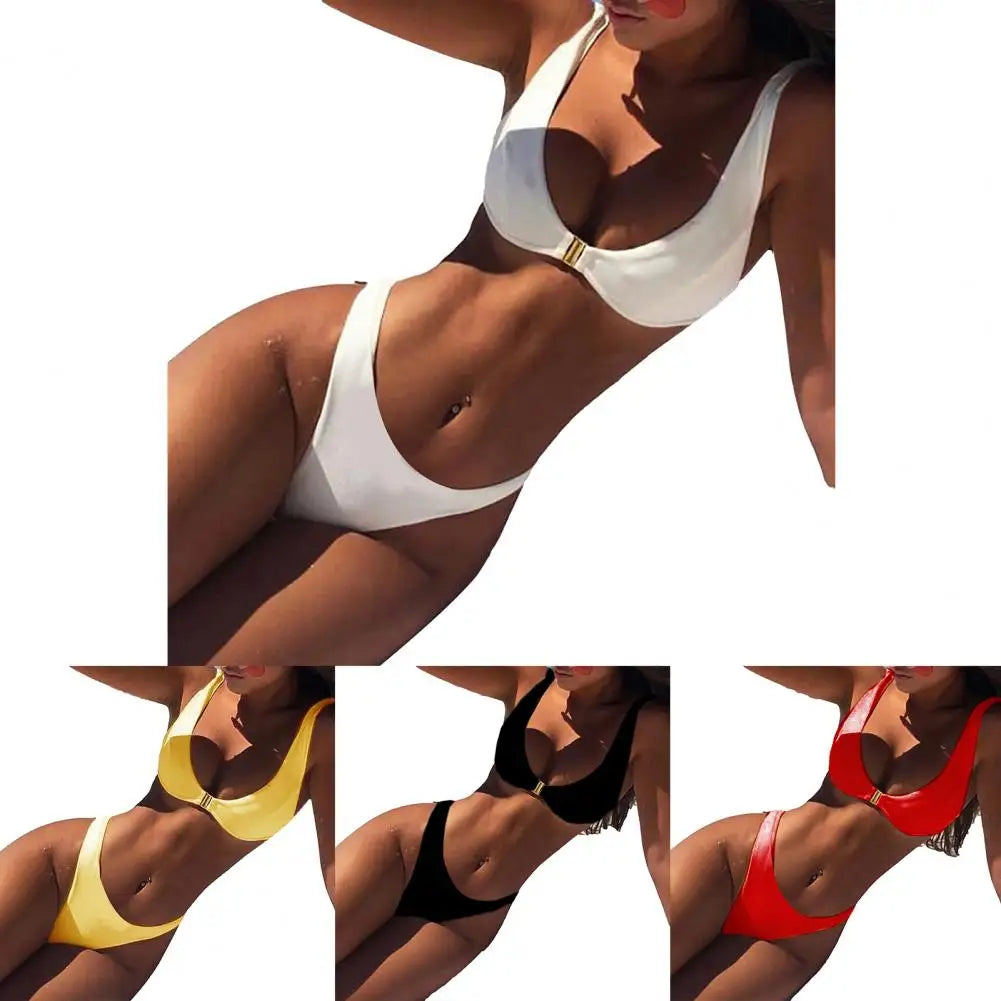 "Make a splash this summer with our Women's Lace-Up Two-Piece Bikini Swimsuit"