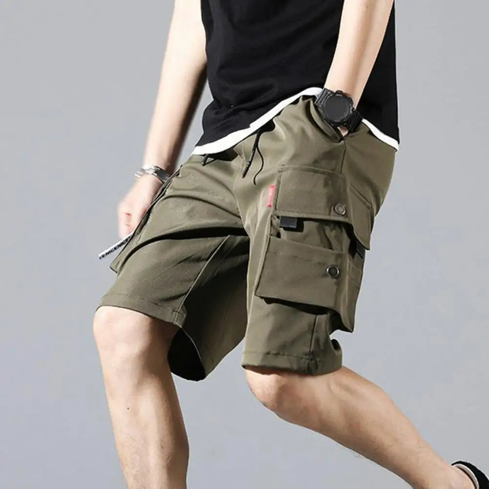 "Enhance your summer wardrobe with our Men's Solid Color Cargo Shorts"