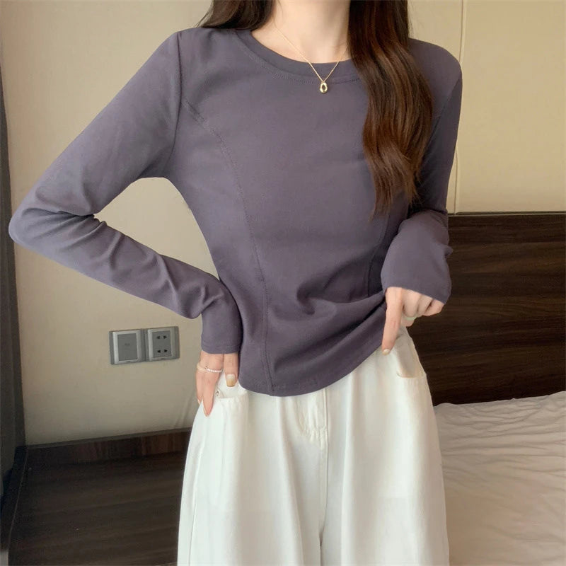 "Stay chic and cozy with our Women's Long Sleeve Winter T-Shirt"