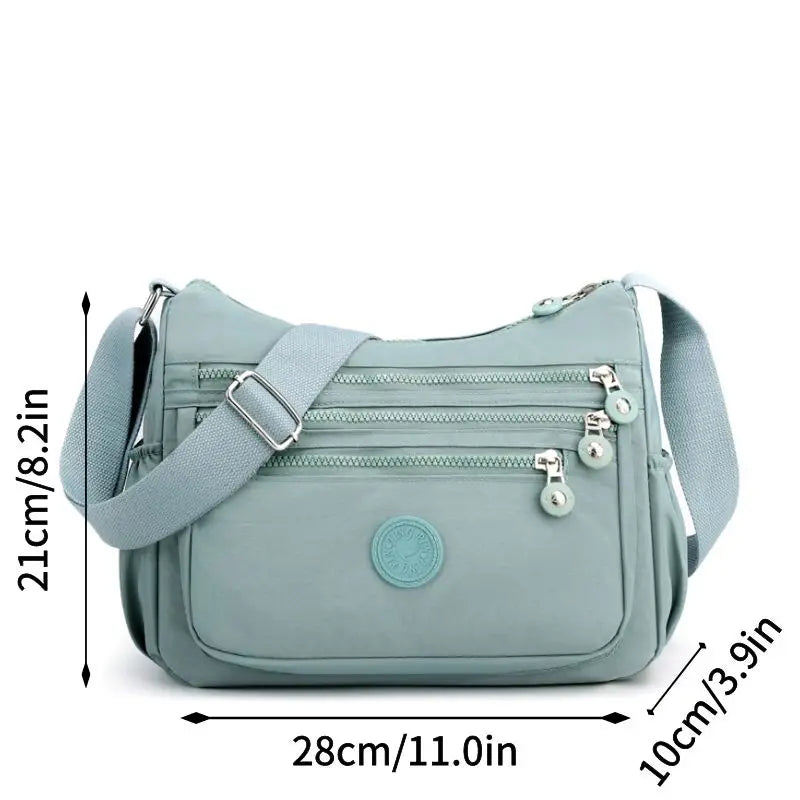 Waterproof Nylon Crossbody Messenger Bag for Women - Durable Ladies Handbag