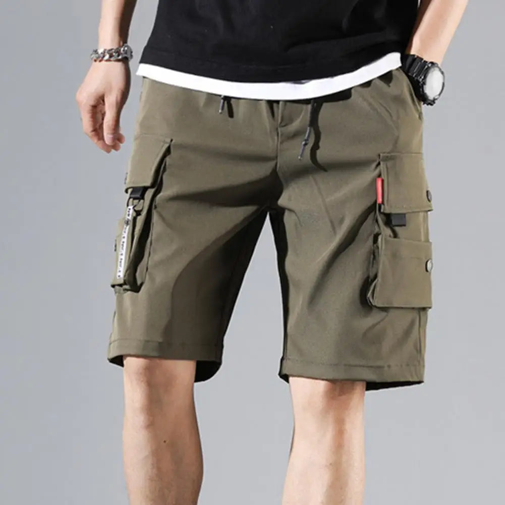 "Enhance your summer wardrobe with our Men's Solid Color Cargo Shorts"