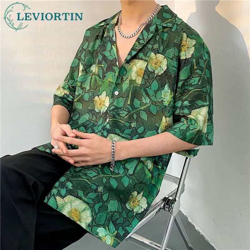 "Step up your summer style with our Men's High Street Hawaiian Shirt"