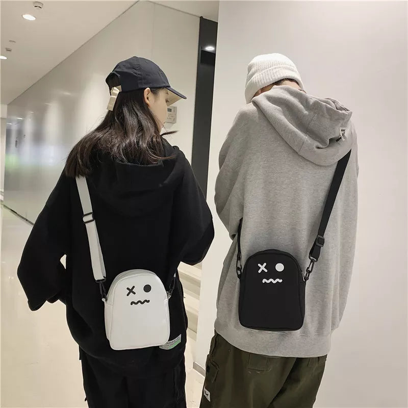 "Cute Ghost Canvas Shoulder Bag for Women"