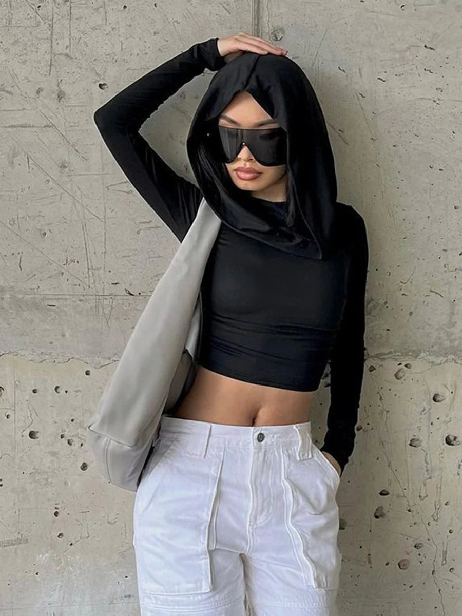 "Embrace the perfect blend of style and comfort with our Women's Hooded Crop Top"