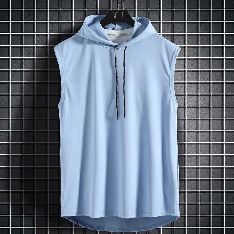 "Introducing our Men's Hooded Sleeveless Shirt"