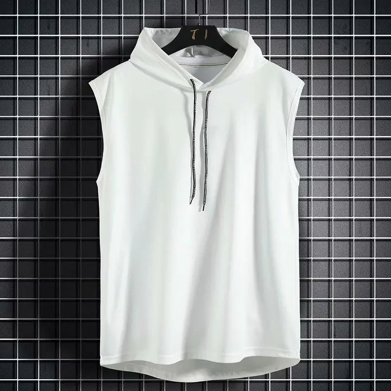 "Introducing our Men's Hooded Sleeveless Shirt"