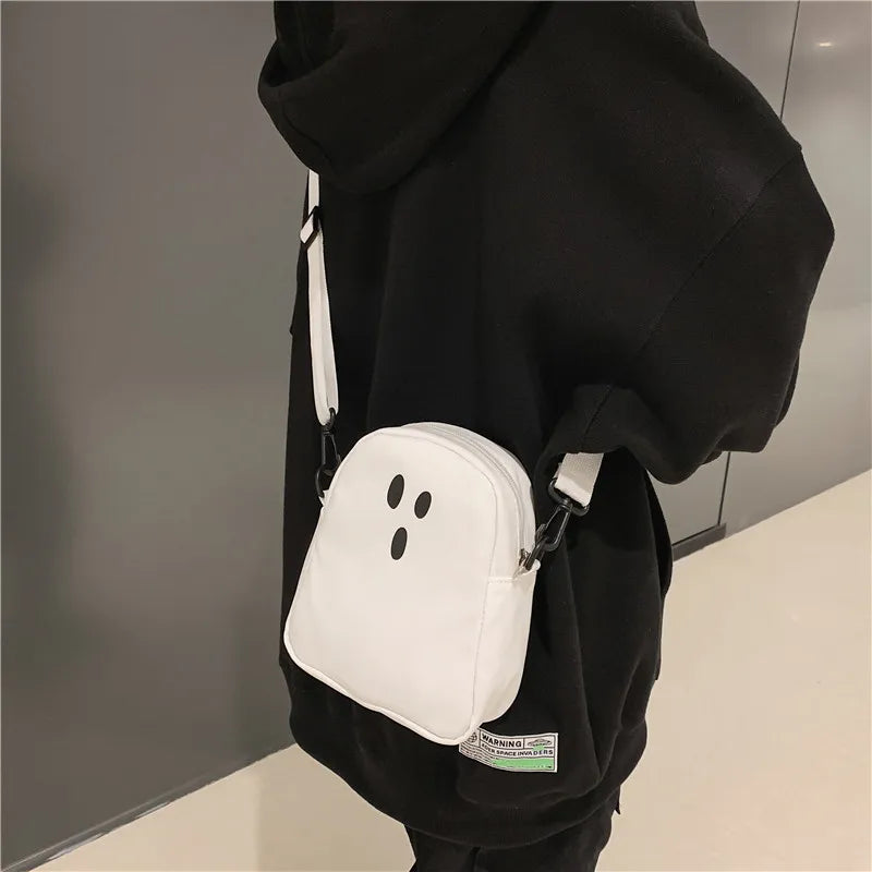 "Cute Ghost Canvas Shoulder Bag for Women"