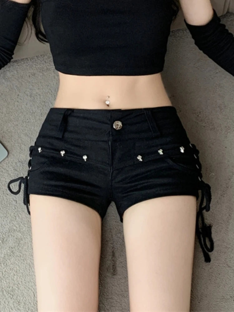 "Introducing our Women's Skinny Lace-Up Shorts"