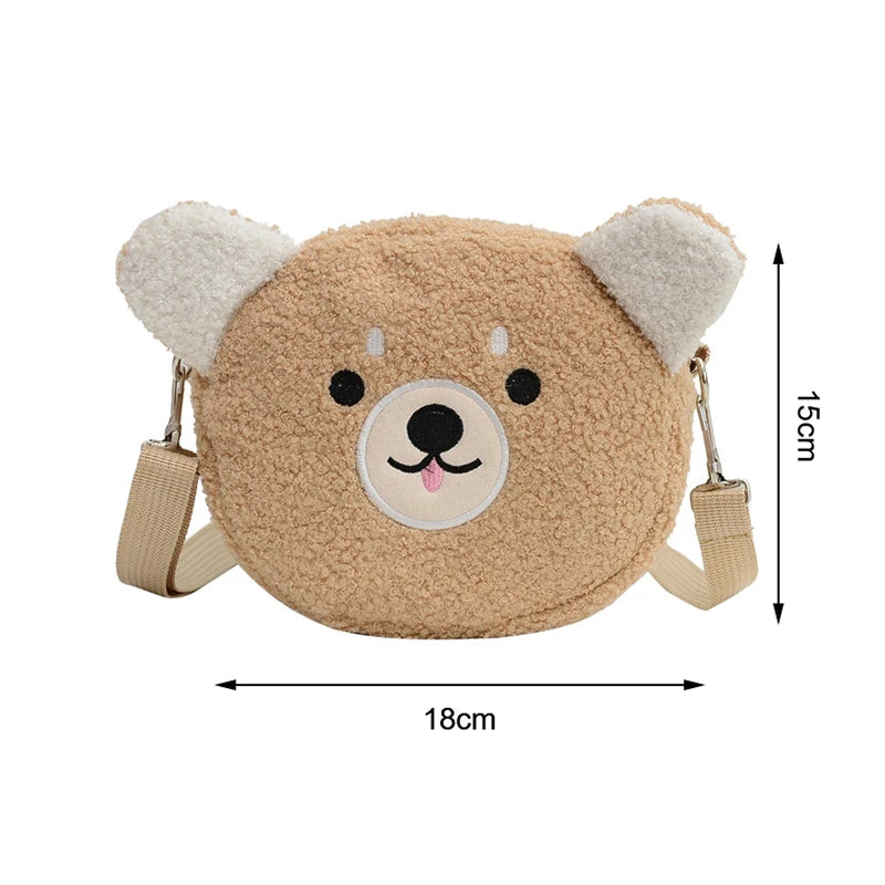 Cute Sheep-Shaped Plush Crossbody Bag for Girls - Mini Coin Purse Wallet