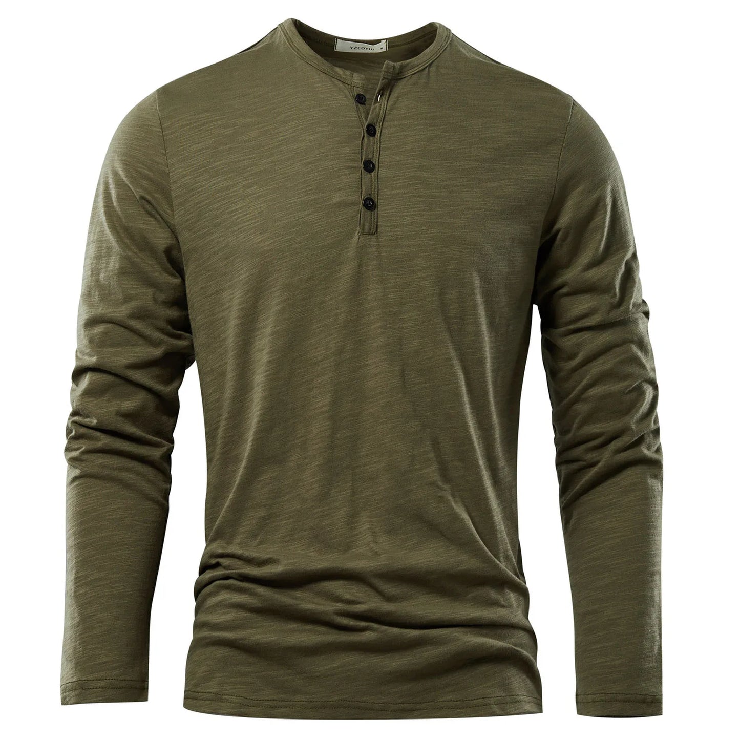 Classic Men's Henley Neck Long Sleeve T-Shirt - High Quality & Spring Casual