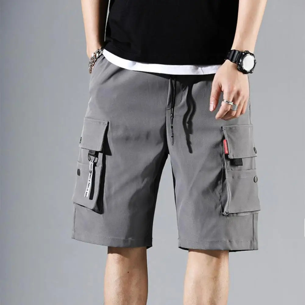 "Enhance your summer wardrobe with our Men's Solid Color Cargo Shorts"