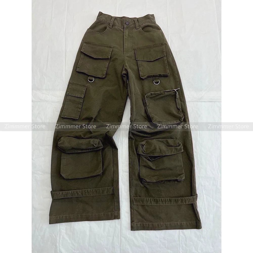 High-Quality Heavy Layers Multi-Pocket Design Casual Work Pants for Women"