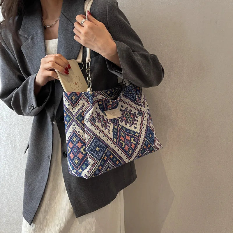 "Embrace style and sustainability with our Women's Canvas Shoulder Bag"