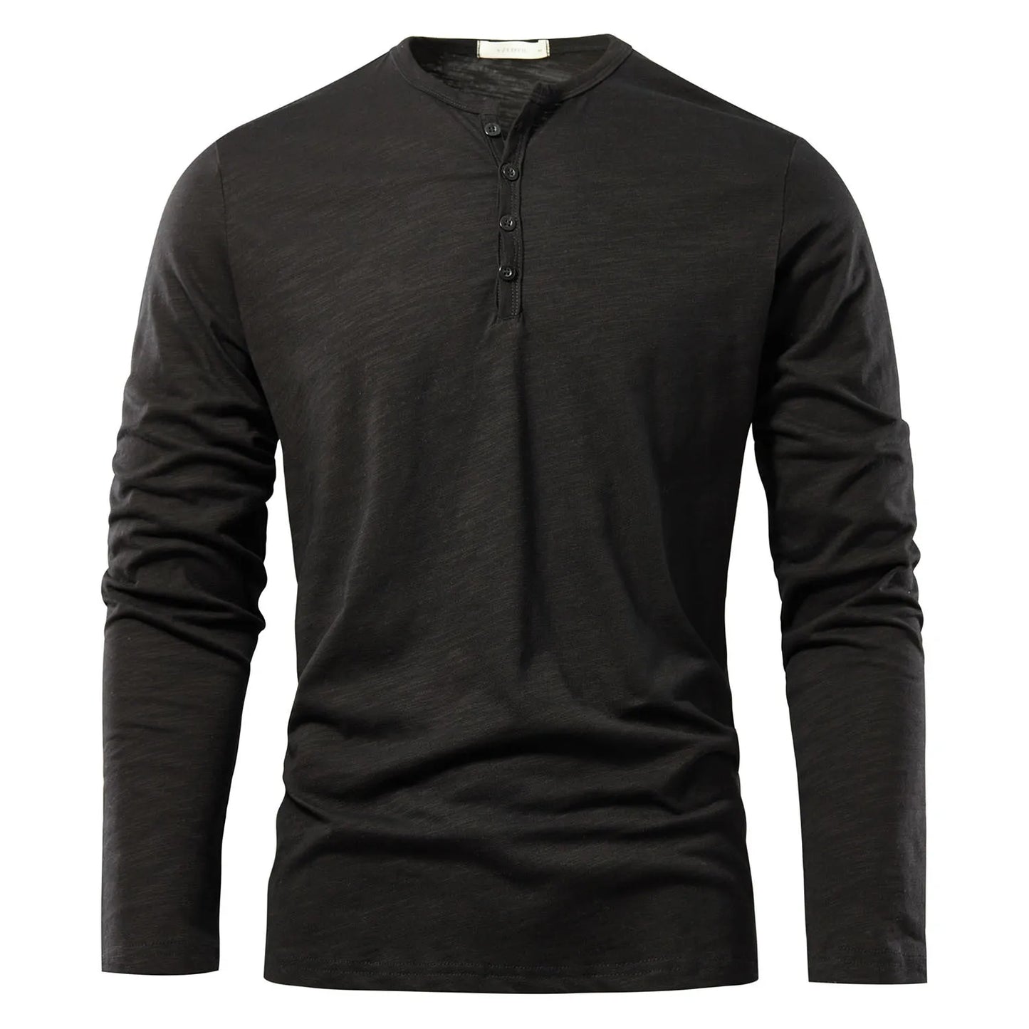 Classic Men's Henley Neck Long Sleeve T-Shirt - High Quality & Spring Casual