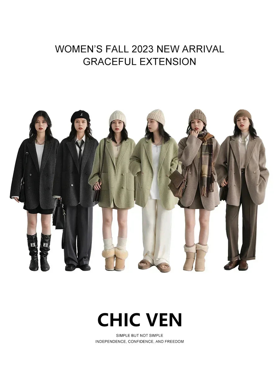 "Introducing the CHIC VEN Women's Woolen Coat"