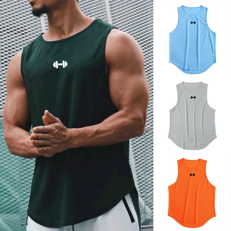 "Introducing our Summer Men's Tank Top, designed for gym fitness and training"