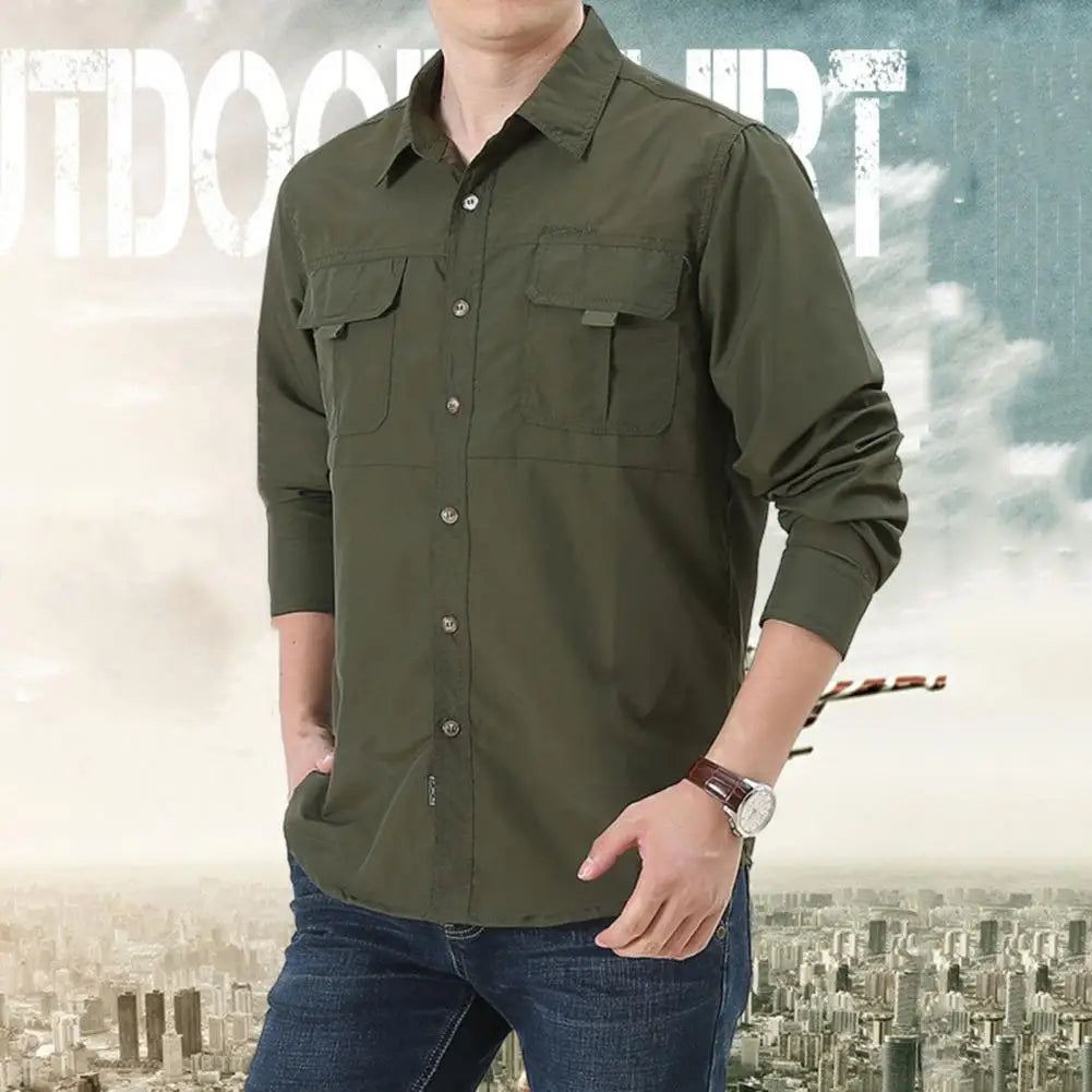 "Gear up for your outdoor adventures with our Men's Outdoor Tactical Shirt"