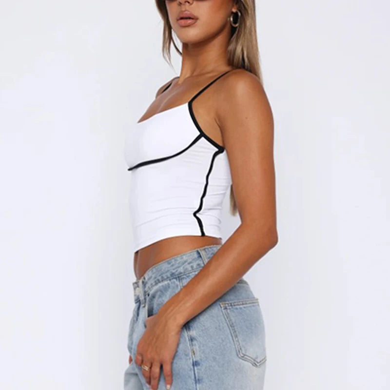 "Refresh your summer wardrobe with this trendy Y2K-inspired camisole crop top"