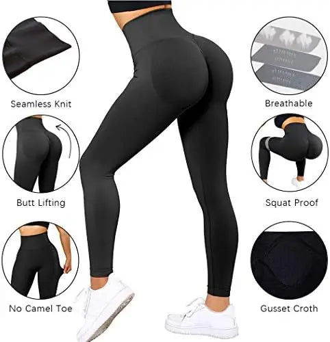 High-Performance Seamless Knitted Fitness Pants: Enhancing Women's Gym Attire.