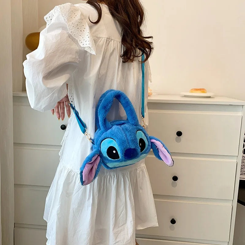 Disney Lilo & Stitch Kawaii Plush Messenger Bag - Soft Cartoon Handbag for Children